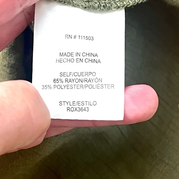 Anthro’s Fig and Flower Green Embroidered Long Sleeve Button Down Shirt,Size S - Picture 9 of 10